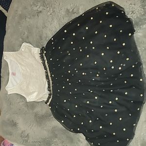 Justice Girls size 10 Black/Gold Lame Tulle Party Dress